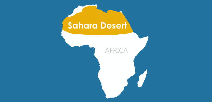 sahara desert on map