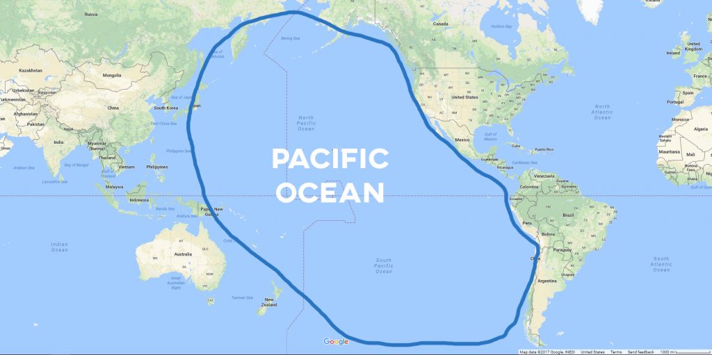 Largest Ocean - Pacific Map