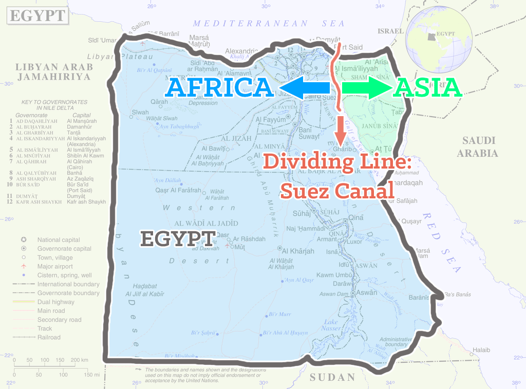 Is Egypt in Asia or Africa?