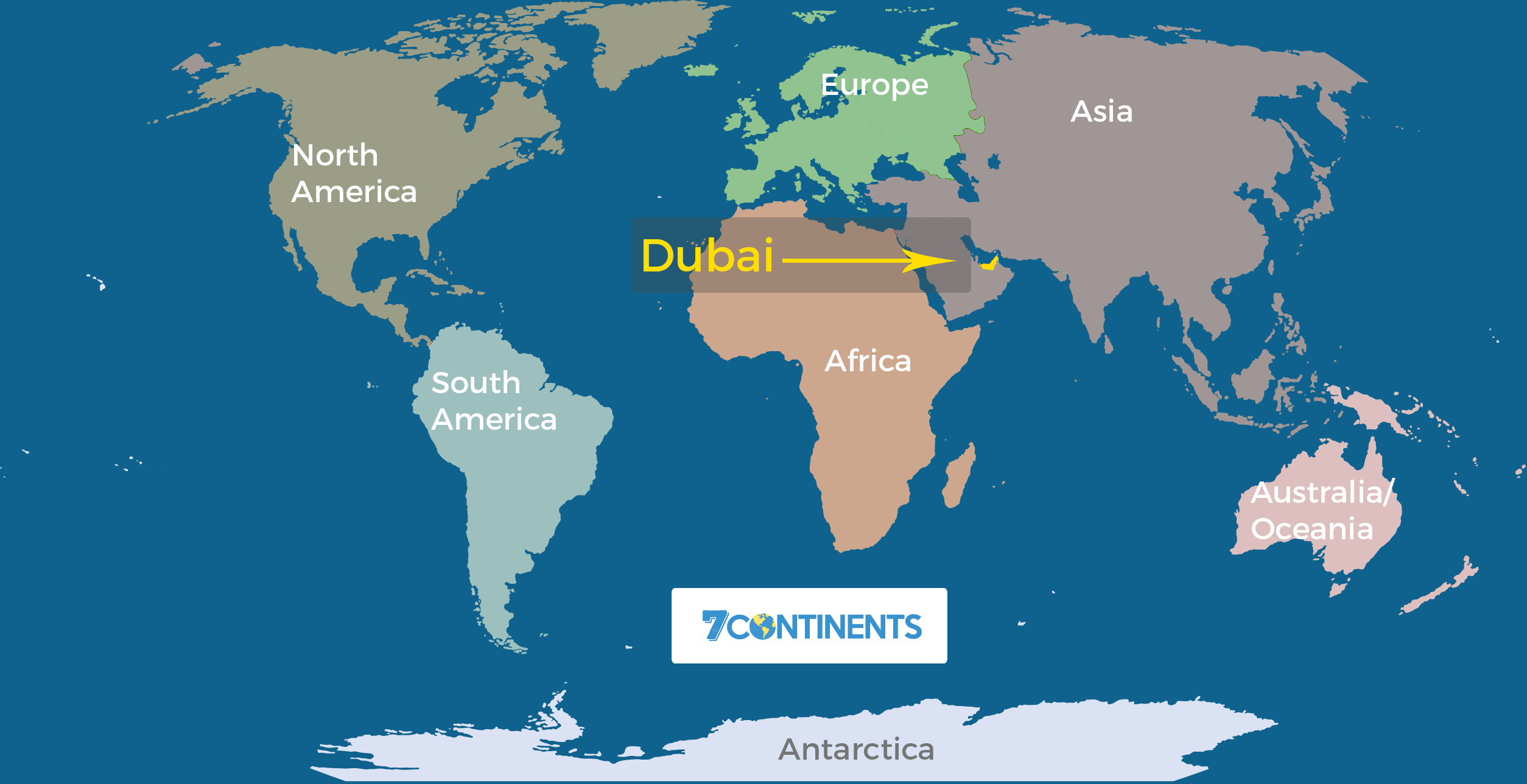 dubai on world map What Continent Is Dubai In The 7 Continents Of The World